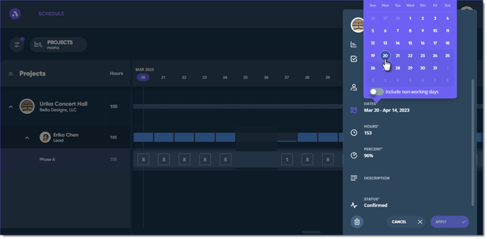 Assignment Dialog Date Change