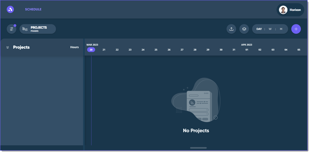 Adding a New Project to the Schedule