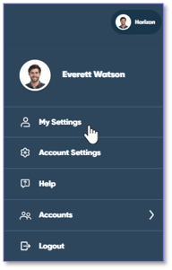 account settings - my settings