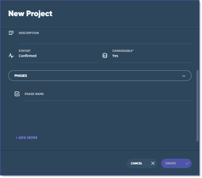 create project phases new