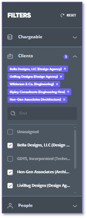 filters chips clients