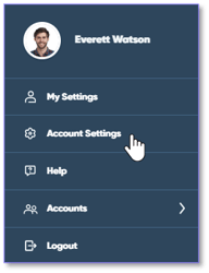 menu Account settings