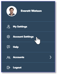 menu Account settings