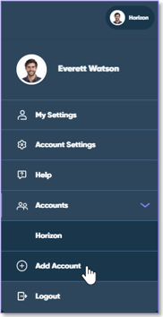 profile menu add account